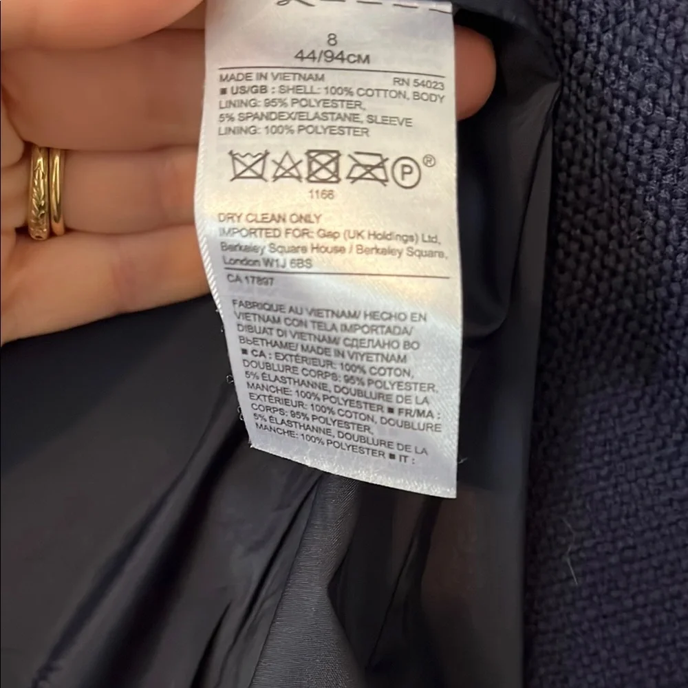 Navy Double Breasted Blazer with Gold Buttons - Picture 4 of 4